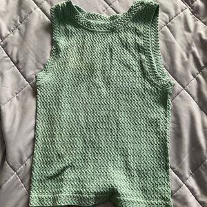 Aura Mint Green Textured Tank Top
